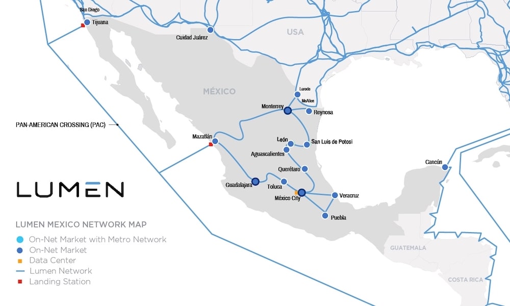 Lumen Technologies amplía su red de fibra óptica en México