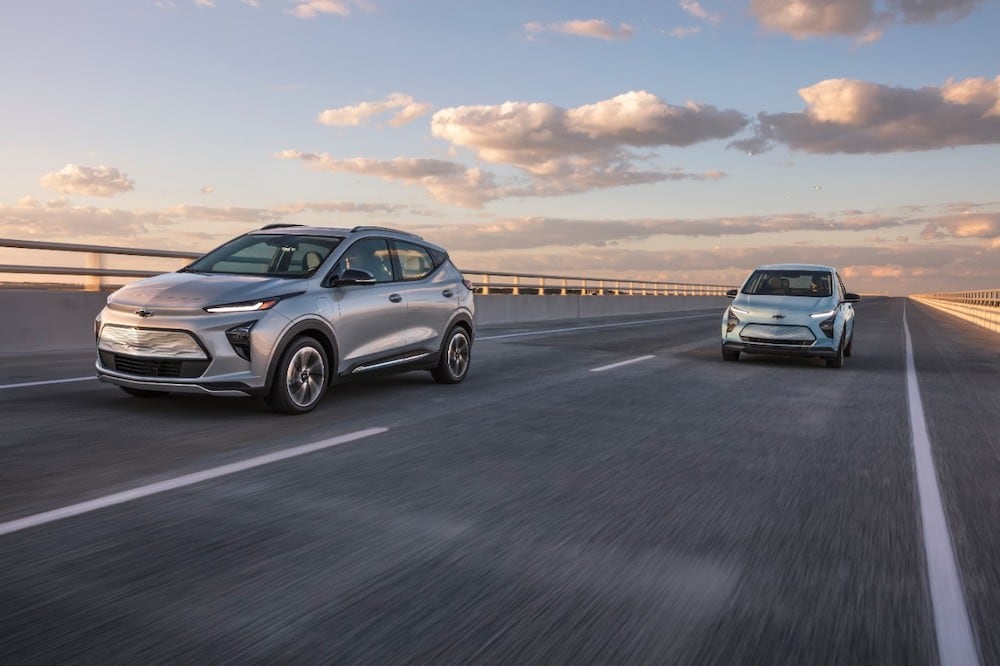 Vehículos eléctricos Chevrolet Bolt EUV y Bolt EV 2022