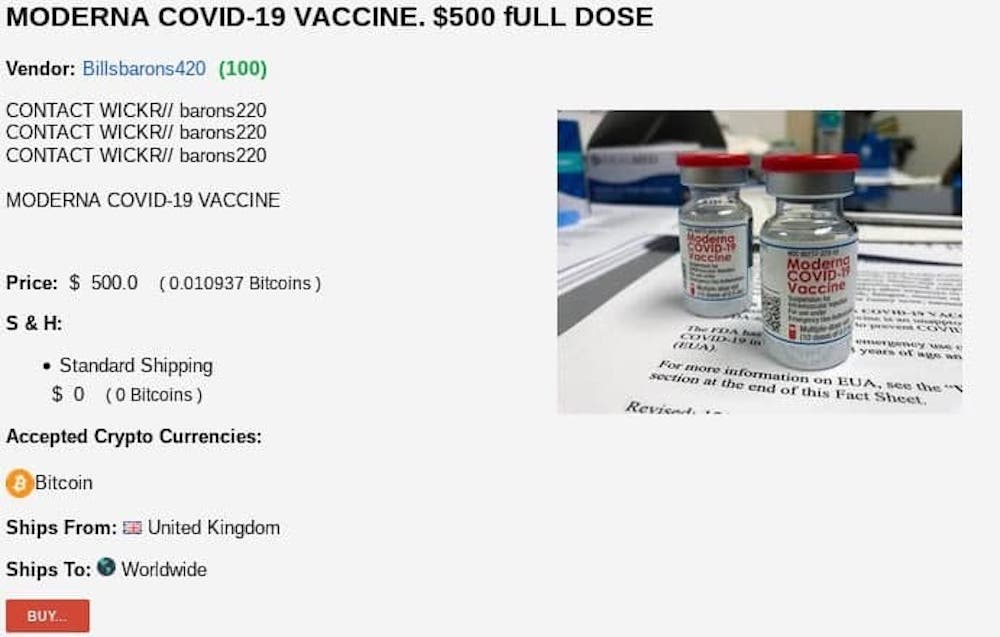 Vacunas no verificadas son vendidas en la Darknet