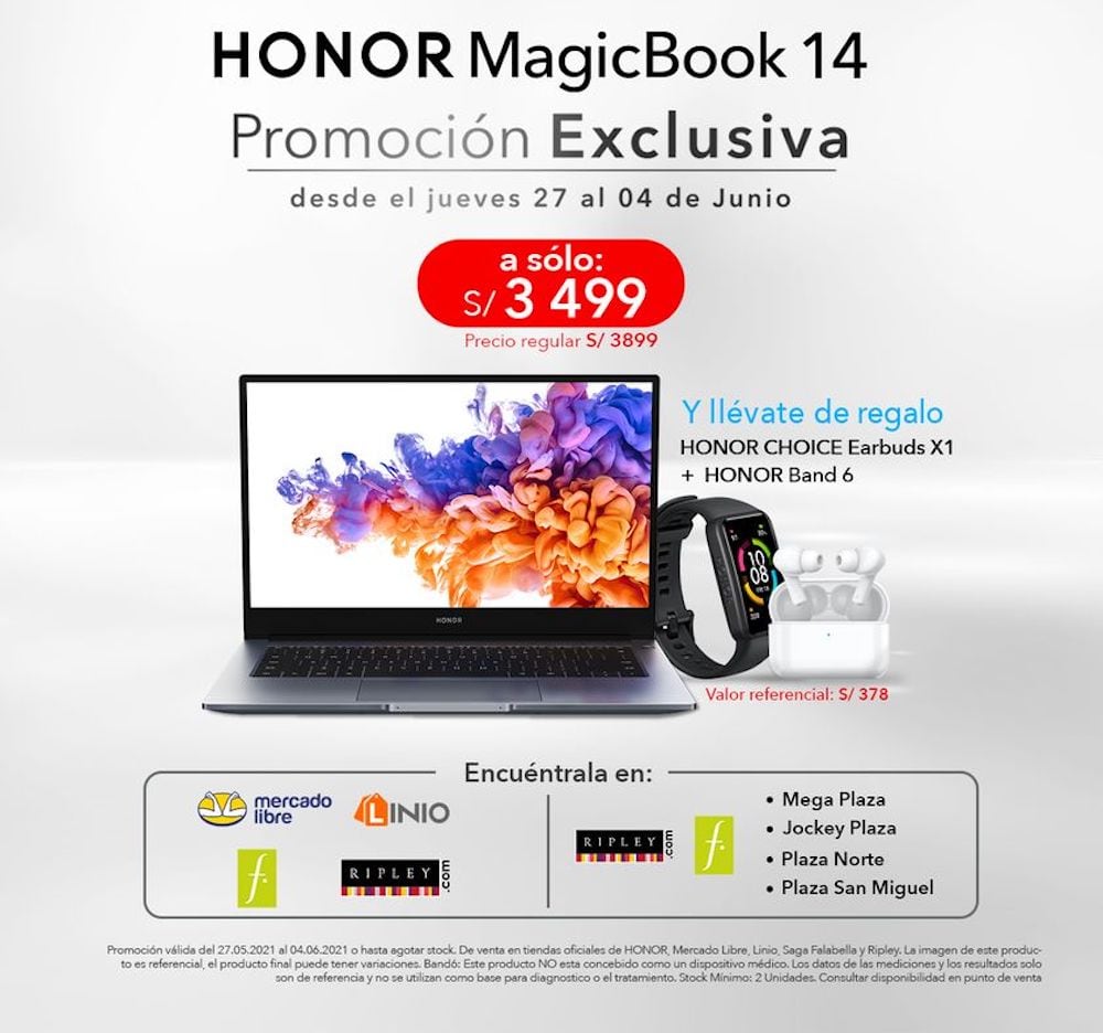 Las principales características de la HONOR MagicBook 14