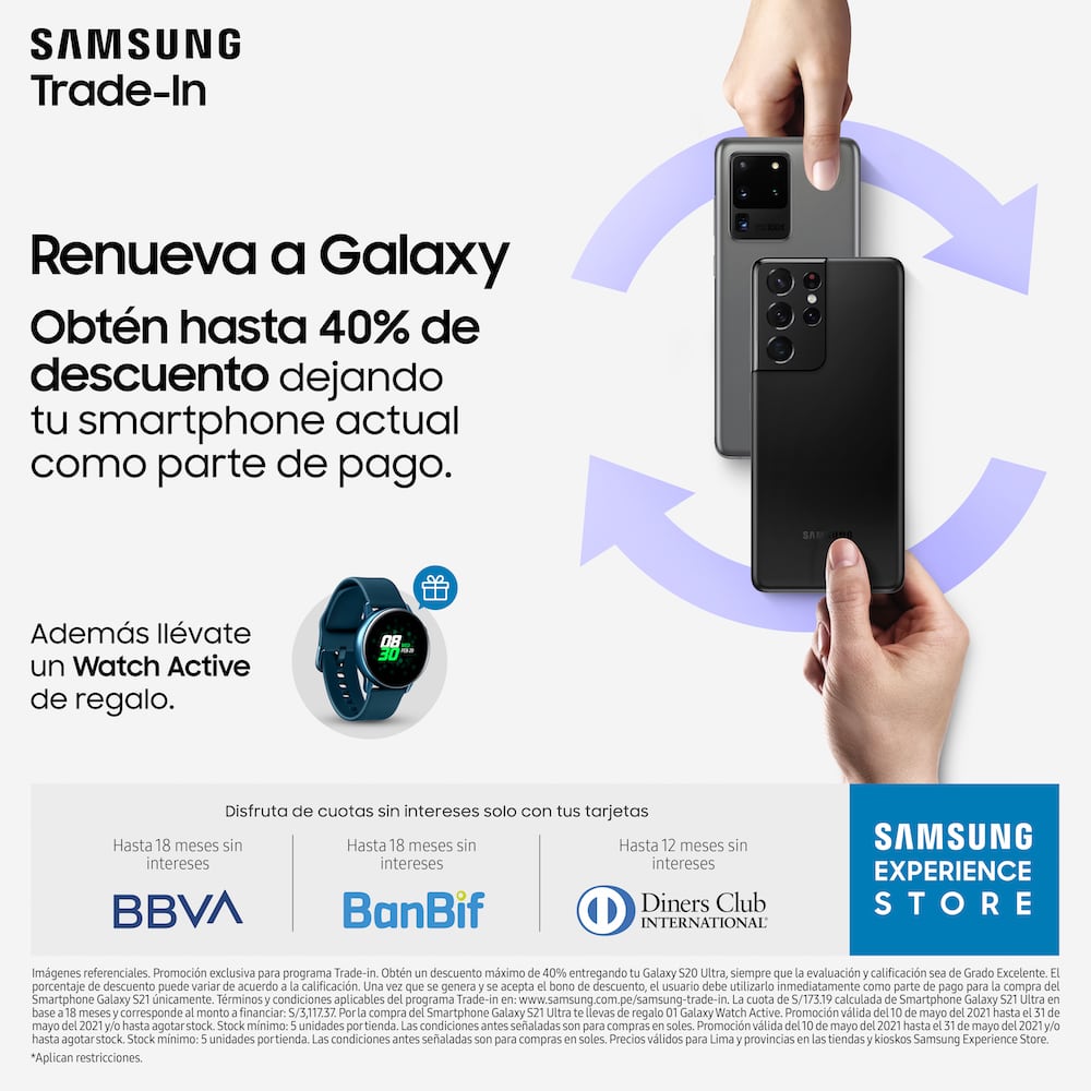 Renueva tu Galaxy dejando tu smartphone como parte de pago
