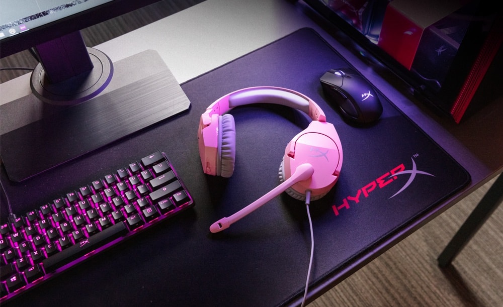 Audífonos rosa para gamers HyperX Cloud Stinger