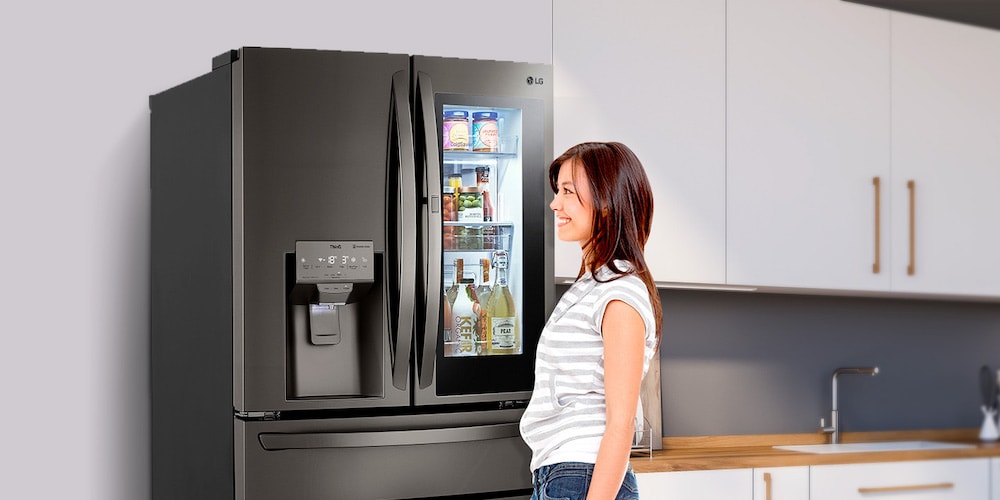Refrigeradora moderna LG Instaview Door-In-Door con Craft Ice