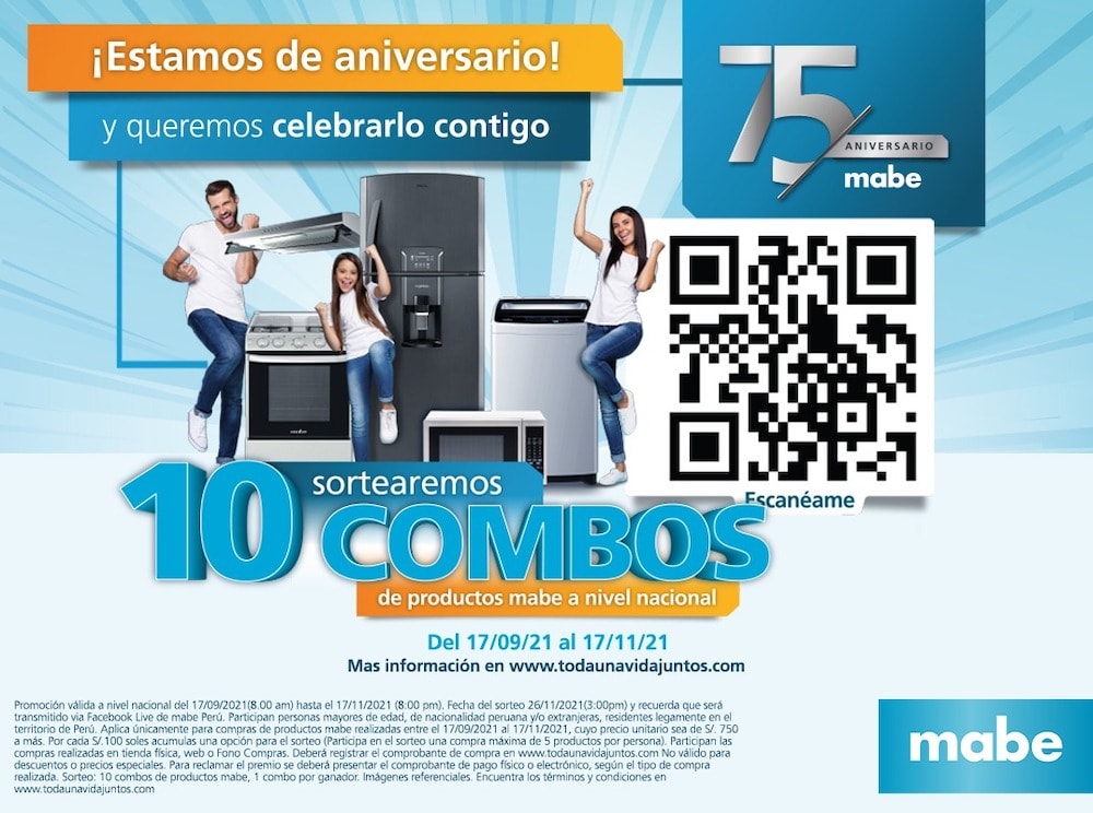 Mabe sorteará electrodomésticos por su 75 aniversario