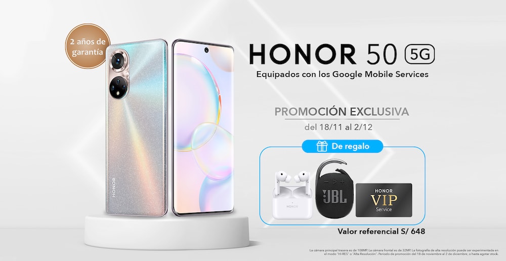 Honor Perú lanzó el Honor 50, un smartphone experto en videos