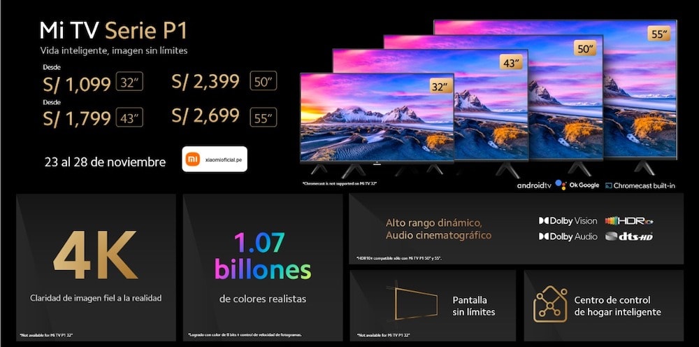 Xiaomi lanza la serie Mi TV P1 en Perú