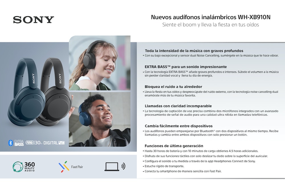 Sony Perú presentó sus nuevos audífonos inalámbricos WH-XB910N