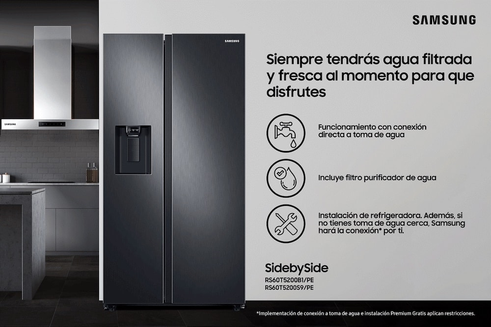 La refrigeradora Samsung genera agua filtrada y fresca