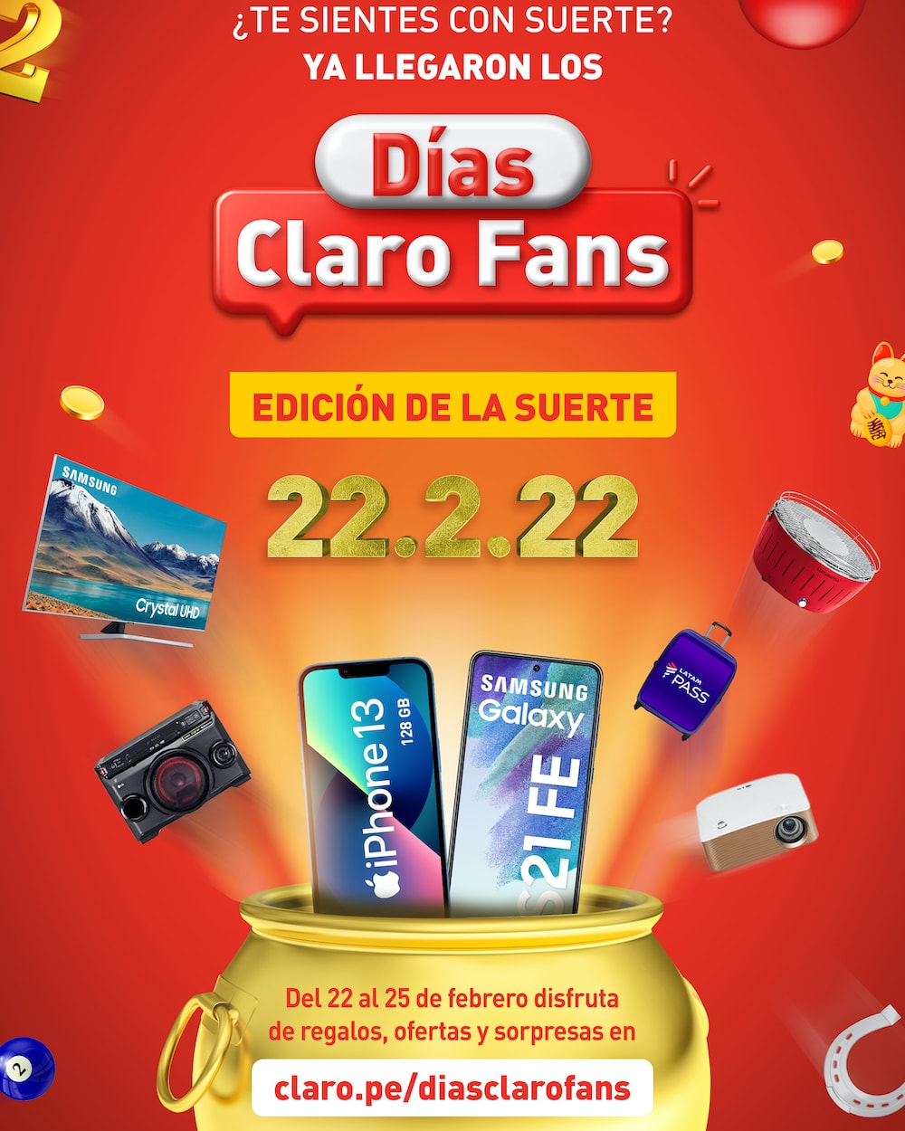 Los “Días Claro Fans Edición de la Suerte” llegan con 222 premios