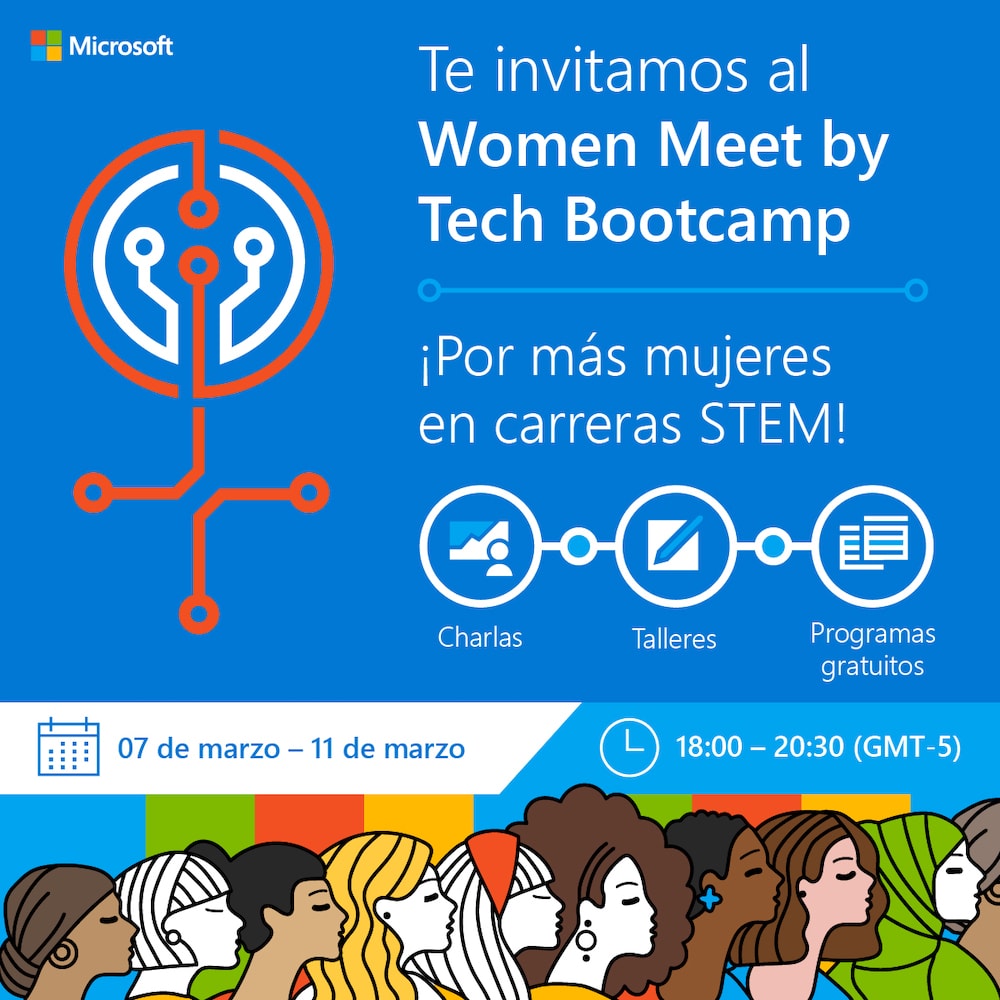 Microsoft realizará el primer Women Meet By Tech Bootcamp