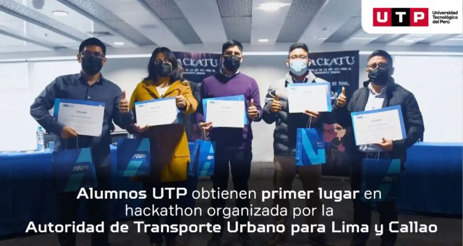 Alumnos de la UTP ganaron en hackathon organizada por la ATU