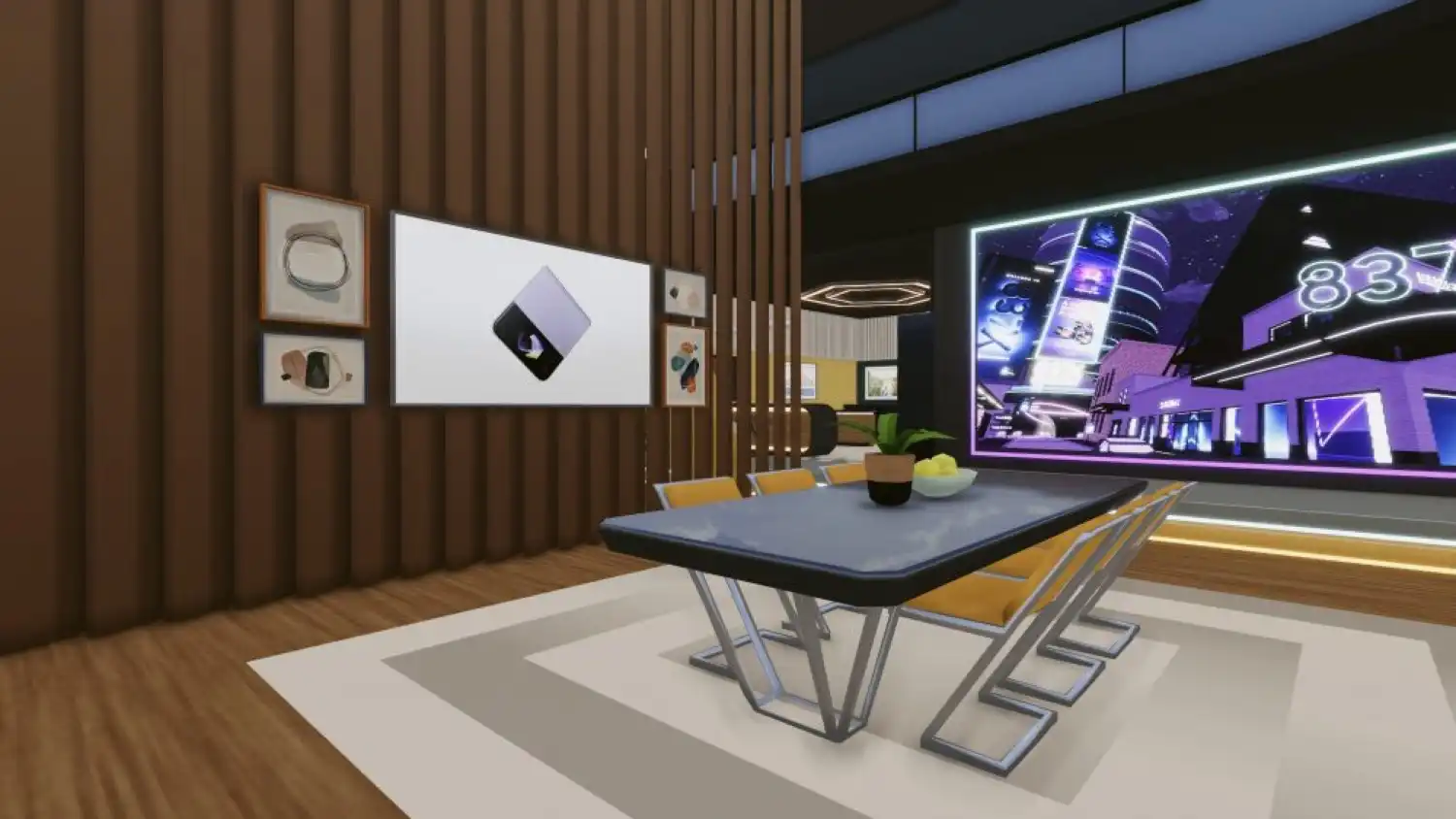 Ambiente virtual inmersivo de experiencia de Samsung