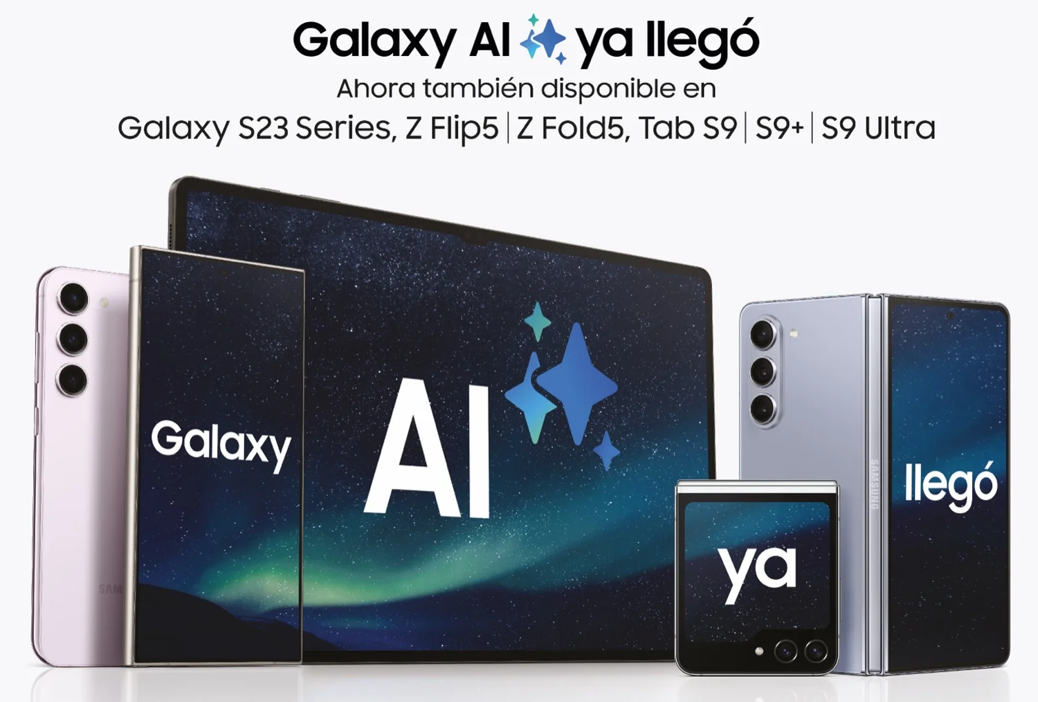 Galaxy AI llegó a las series Galaxy S23, Z Fold5, Z Flip5 y Tab S9