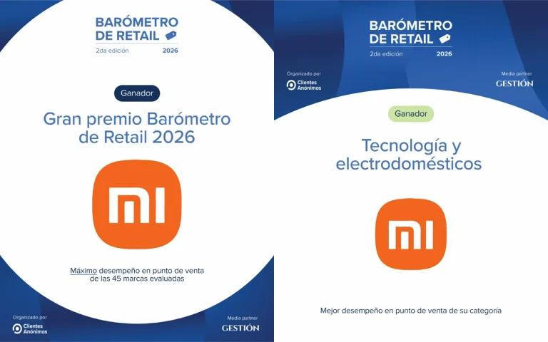Xiaomi lidera Barómetro de Retail 2026 en Perú con 86% y tiendas propias