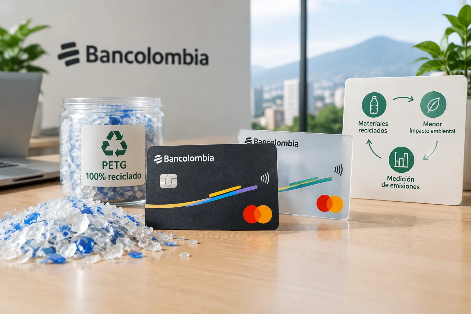 Bancolombia usa PETG reciclado en tarjetas sin PVC