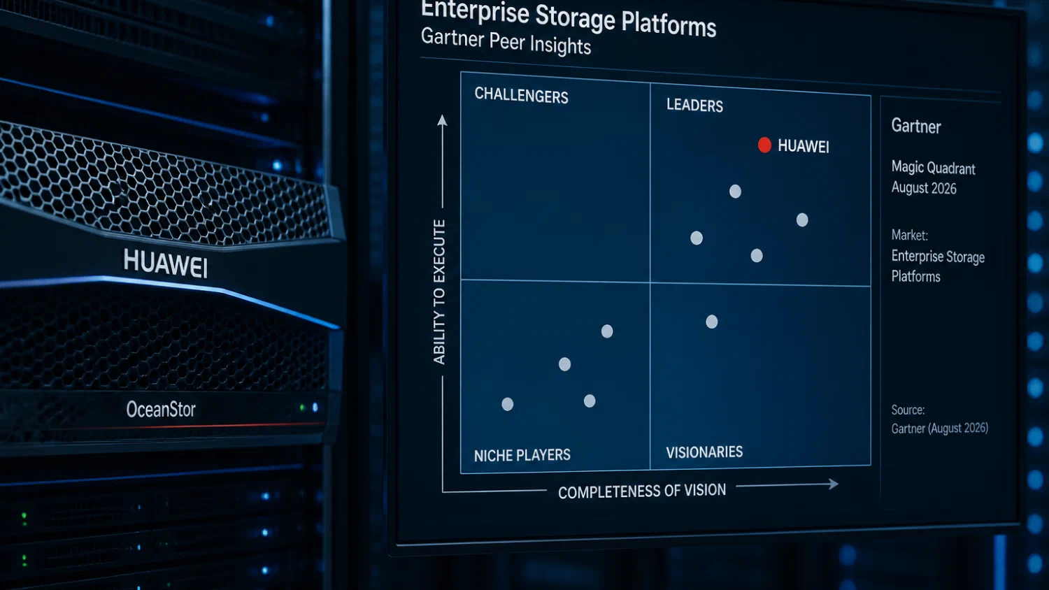 Huawei se mantiene líder en almacenamiento empresarial según Gartner