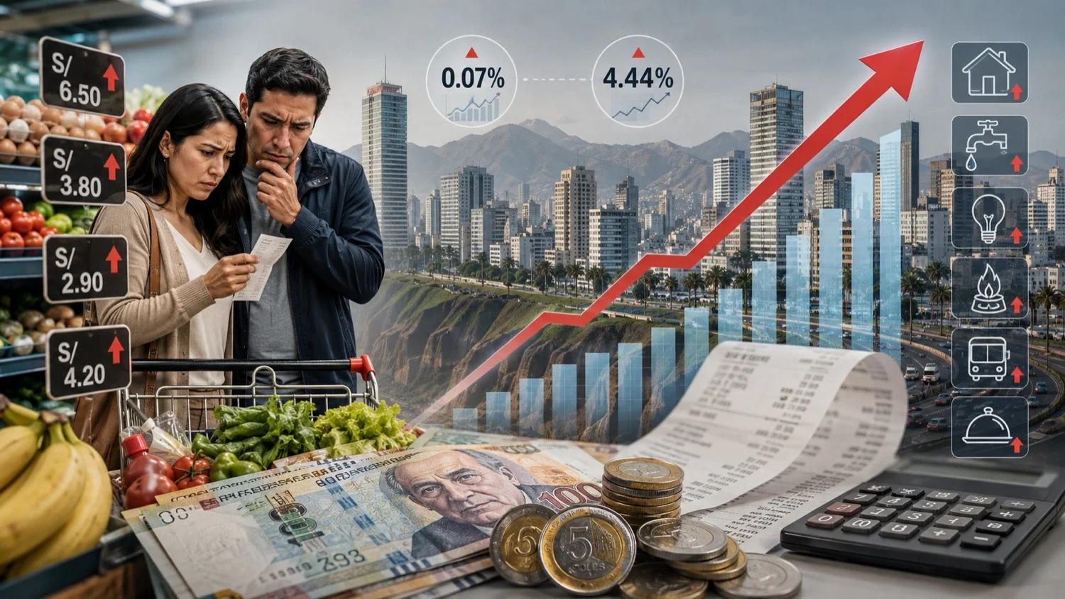 Inflaci&oacute;n de agosto en Lima sube 0.07% y acelera a 4.44%