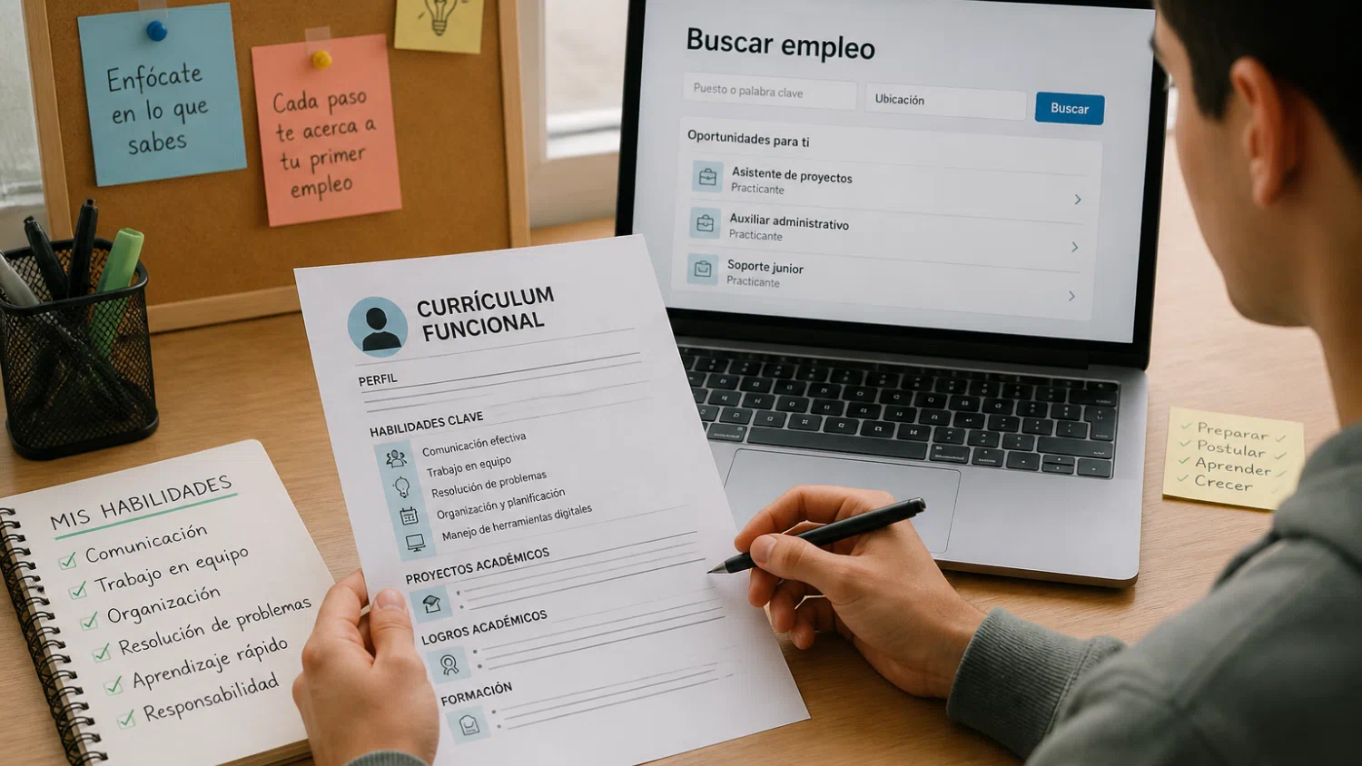 Jóvenes buscan primer empleo con CV enfocado en habilidades