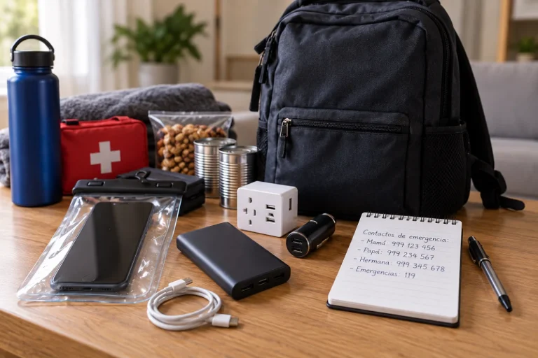 Mochila de emergencia para mantener el celular operativo