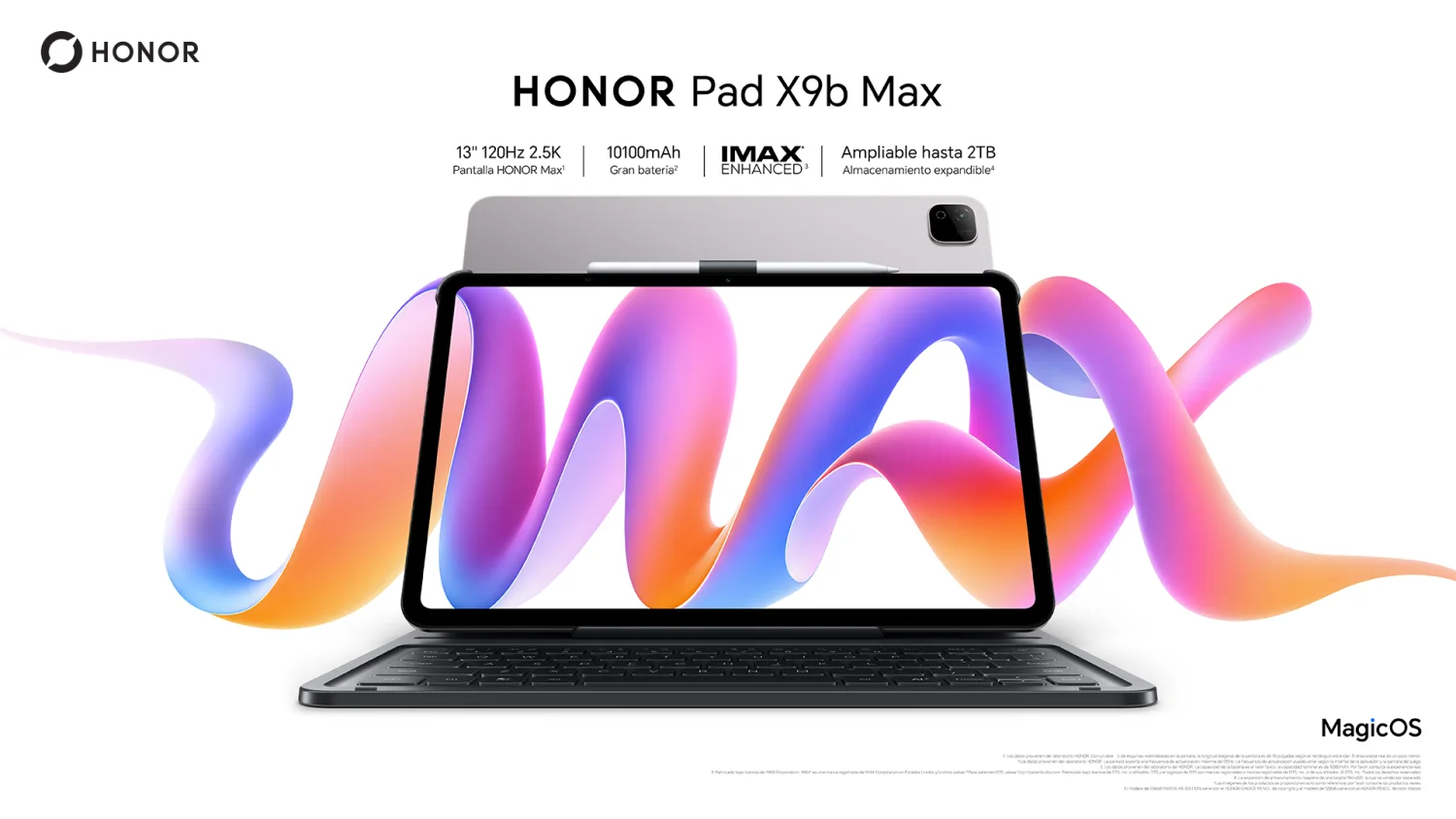 Pad X9b Max de HONOR, pantalla 13 pulgadas y sonido cuádruple