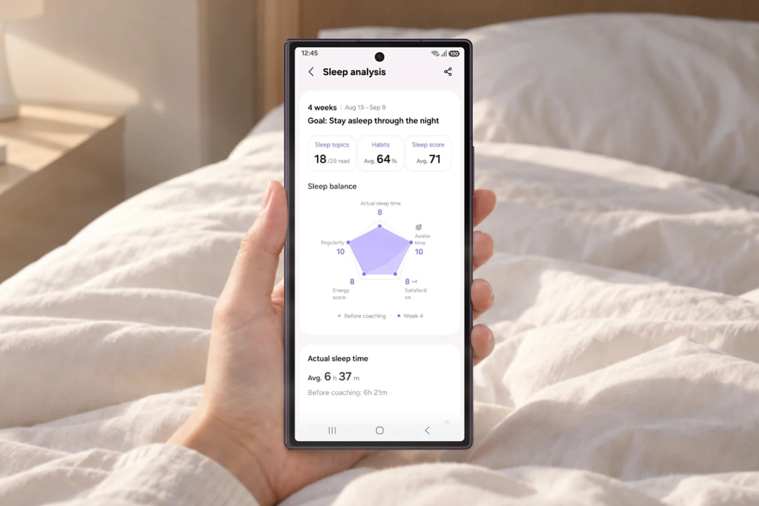 Samsung Health amplía Sleep Coaching y añade rutas Strava para running