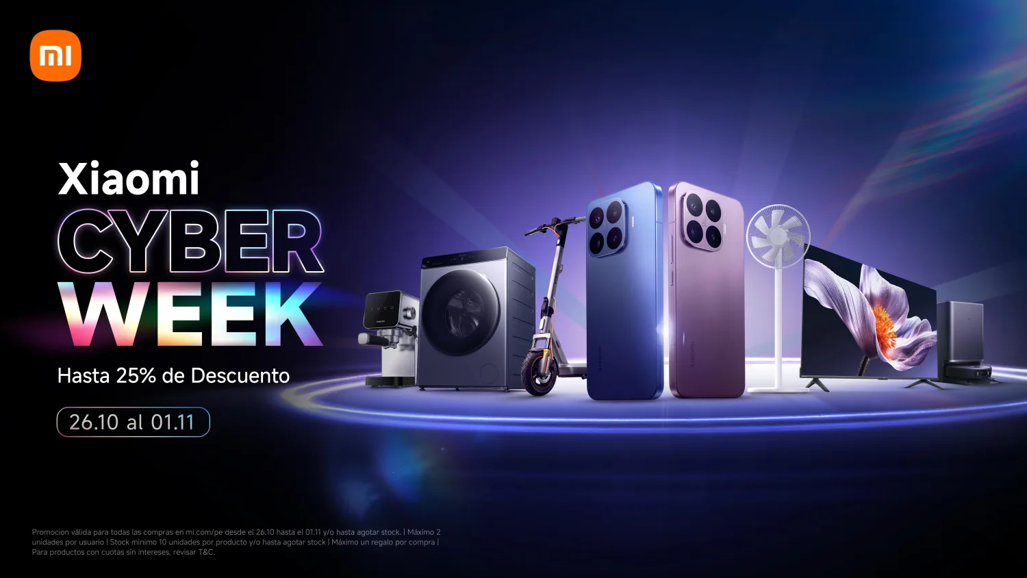 Xiaomi lanza Cyber Week con descuentos de hasta 25% en mi.com